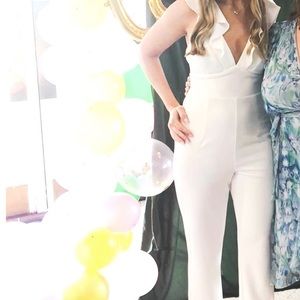 LULUS Leilani White Ruffled Jumpsuit